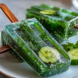 Bright green Pickle Juice Popsicles, a unique, cool summer snack from TikTok.