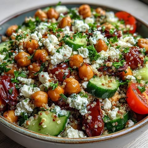 High Protein Quinoa Chickpea Salad