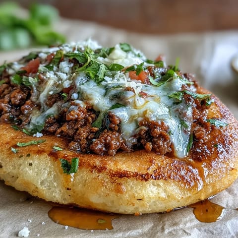 Fluffy cloud bread tacos loaded with seasoned taco meat and fresh pico de gallo.