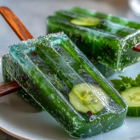 Bright green Pickle Juice Popsicles, a unique, cool summer snack from TikTok.