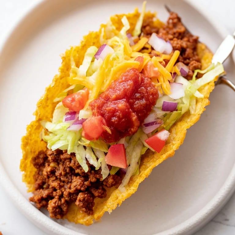Freshly prepared American-Style Tacos, overflowing with juicy beef, cheese, lettuce, and salsa—a classic comfort food.
