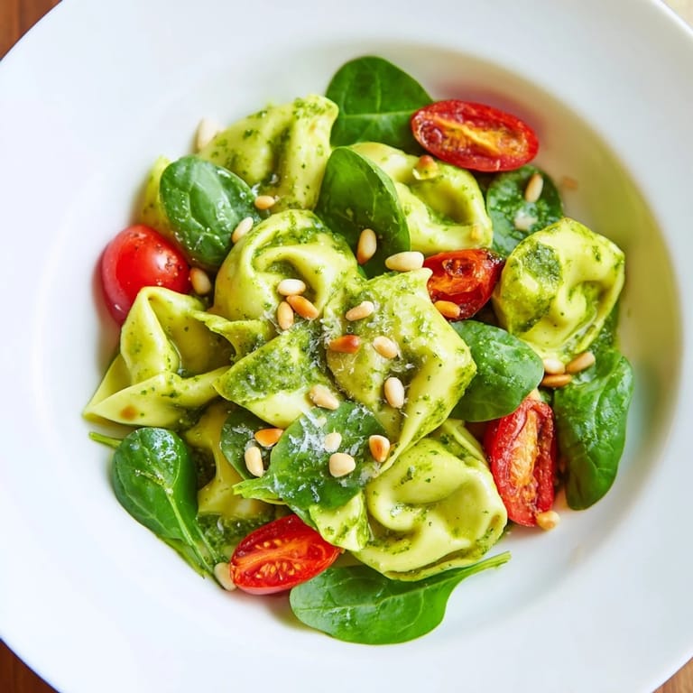 Easy and delicious pesto tortellini salad, a refreshing Italian-inspired dish for lunch.