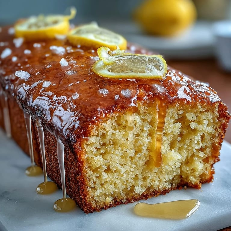 Classic Lemon Drizzle Loaf Cake with bright citrus flavor, a comforting bake for any occasion.
