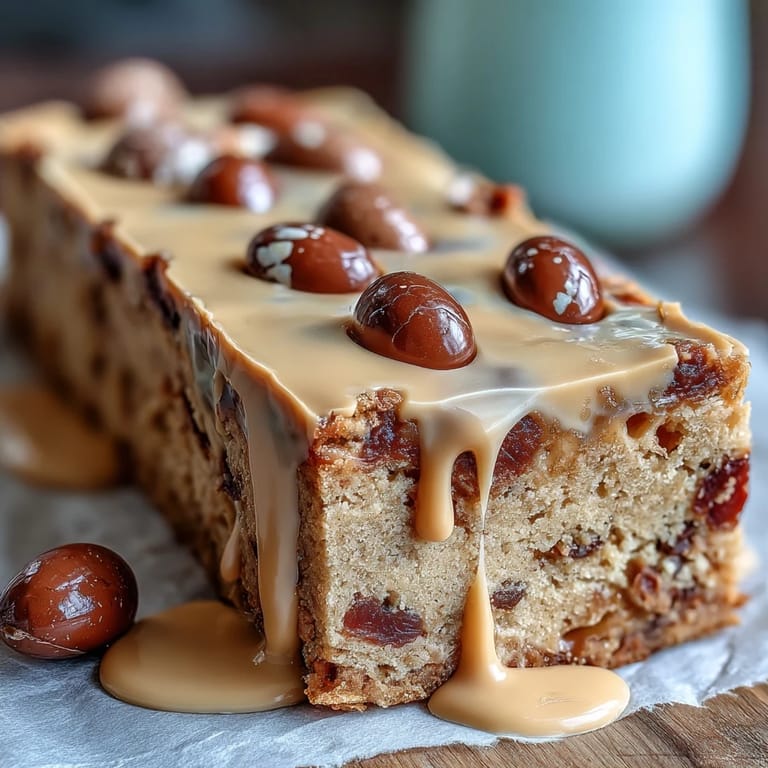 3. Springtime blondies: rich, buttery bars filled with Cadbury Mini Eggs and topped with creamy white chocolate drizzle.