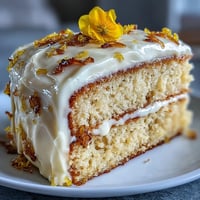 Zesty baby shower lemon sunshine cake adorned with delicate edible flowers.
